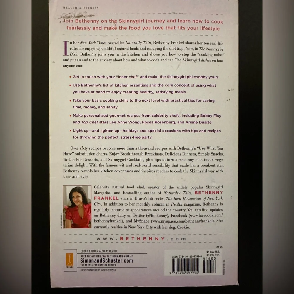 Bethenny Frankel The Skinnygirl Dish Cookbook